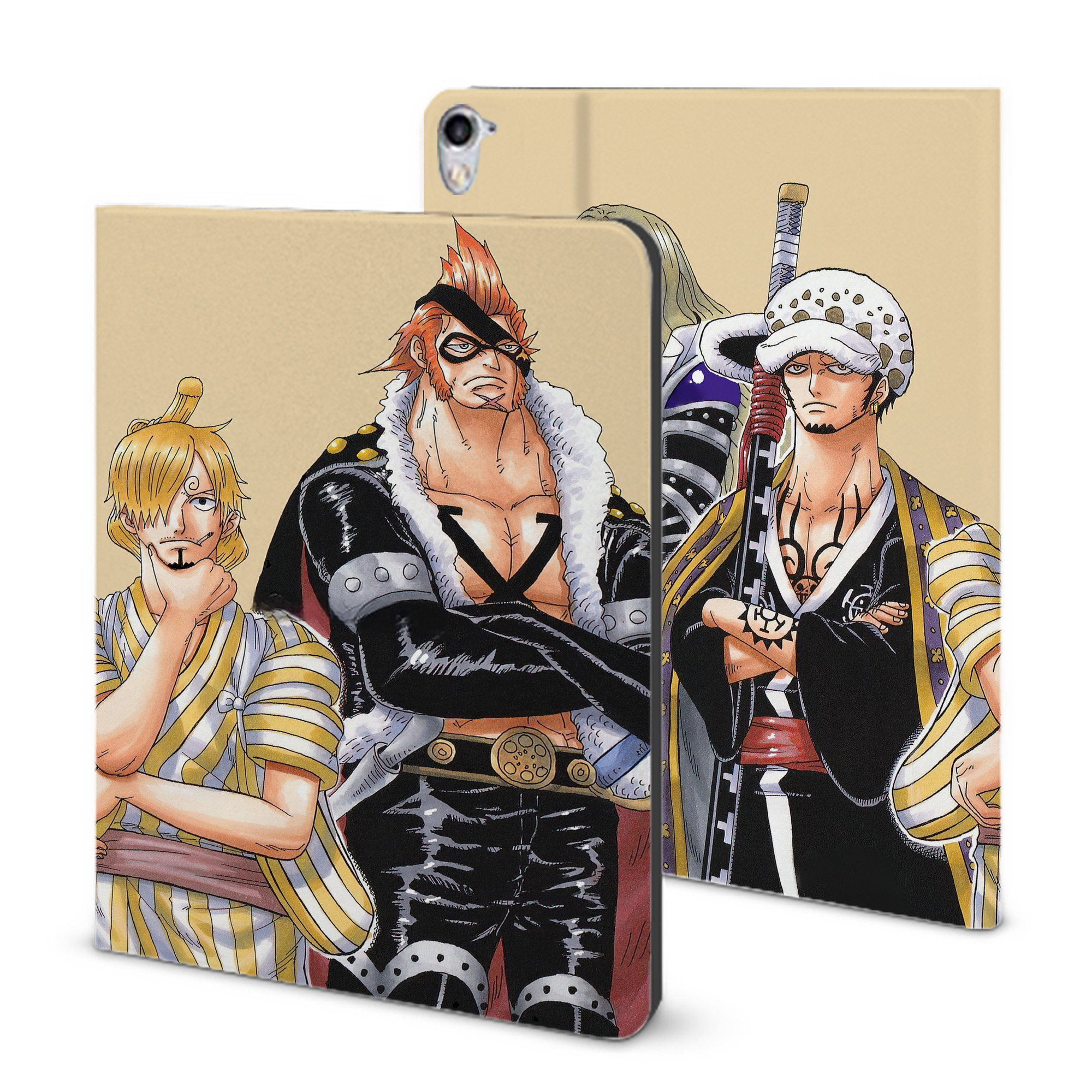 （画像用） ワンピース ONE PIECE IPad ケース ブック型 PUレザー TPU 耐衝撃 軽量 薄型 ペン収納なし 全面保護 IPad 各モデル対応